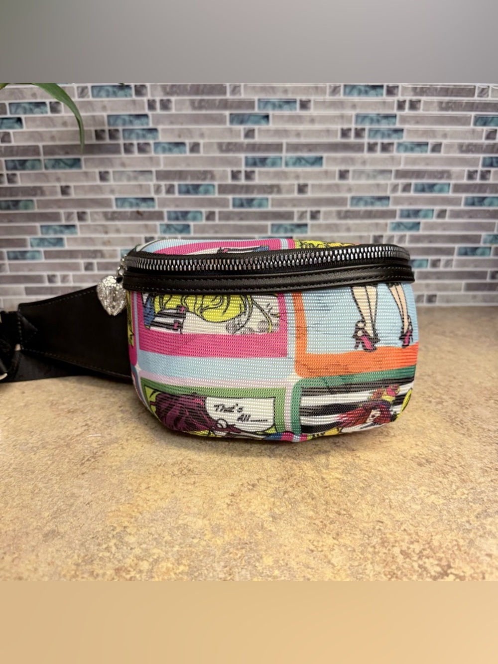 NWT Betsey Johnson Mesh is Fresh comic belt bag - Picture 2 of 8